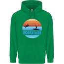 The Rodfather Funny Fishing Rod Father Mens 80% Cotton Hoodie Irish Green