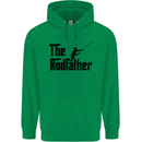 The Rodfather Funny Fishing Rod Father Mens 80% Cotton Hoodie Irish Green