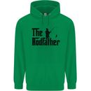 The Rodfather Funny Fishing Rod Father Mens 80% Cotton Hoodie Irish Green
