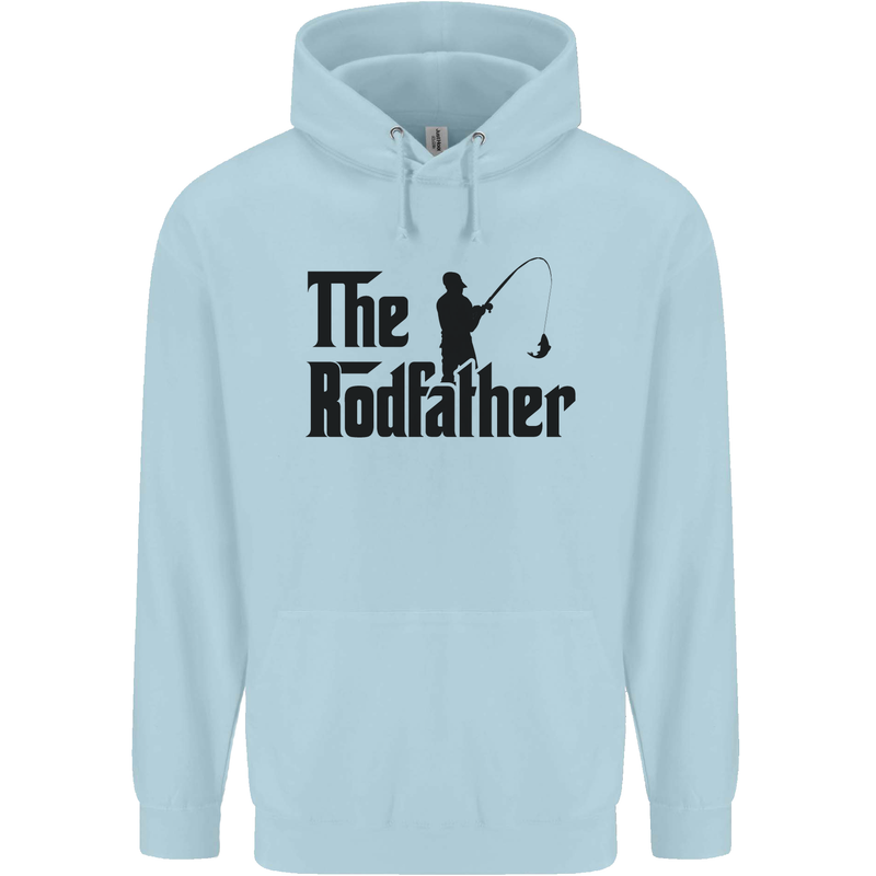 The Rodfather Funny Fishing Rod Father Mens 80% Cotton Hoodie Light Blue