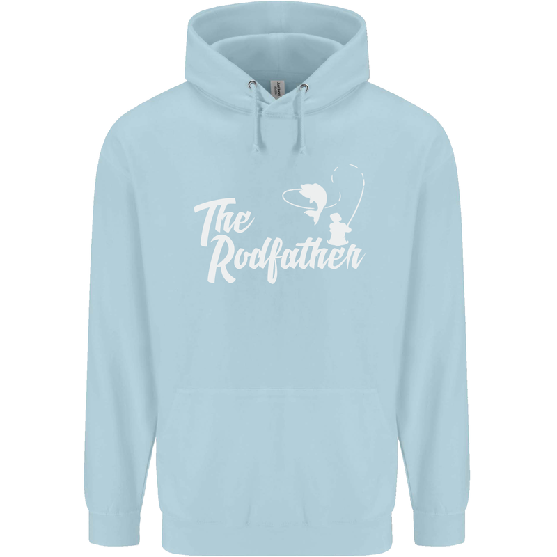 The Rodfather Funny Fishing Rod Father Mens 80% Cotton Hoodie Light Blue