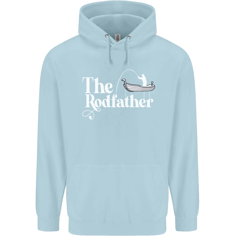 The Rodfather Funny Fishing Rod Father Mens 80% Cotton Hoodie Light Blue