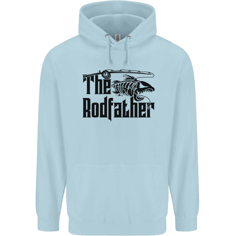 The Rodfather Funny Fishing Rod Father Mens 80% Cotton Hoodie Light Blue