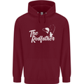 The Rodfather Funny Fishing Rod Father Mens 80% Cotton Hoodie Maroon