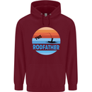 The Rodfather Funny Fishing Rod Father Mens 80% Cotton Hoodie Maroon