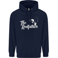 The Rodfather Funny Fishing Rod Father Mens 80% Cotton Hoodie Navy Blue