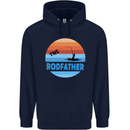 The Rodfather Funny Fishing Rod Father Mens 80% Cotton Hoodie Navy Blue