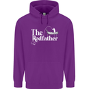 The Rodfather Funny Fishing Rod Father Mens 80% Cotton Hoodie Purple