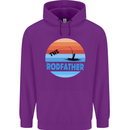 The Rodfather Funny Fishing Rod Father Mens 80% Cotton Hoodie Purple