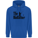 The Rodfather Funny Fishing Rod Father Mens 80% Cotton Hoodie Royal Blue