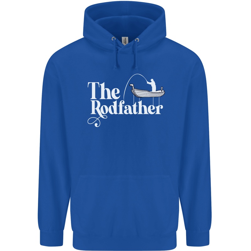 The Rodfather Funny Fishing Rod Father Mens 80% Cotton Hoodie Royal Blue