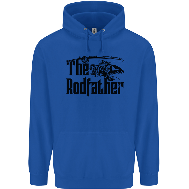 The Rodfather Funny Fishing Rod Father Mens 80% Cotton Hoodie Royal Blue