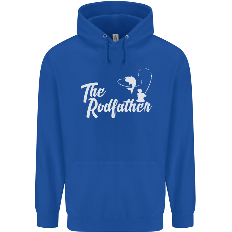 The Rodfather Funny Fishing Rod Father Mens 80% Cotton Hoodie Royal Blue