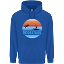 The Rodfather Funny Fishing Rod Father Mens 80% Cotton Hoodie Royal Blue