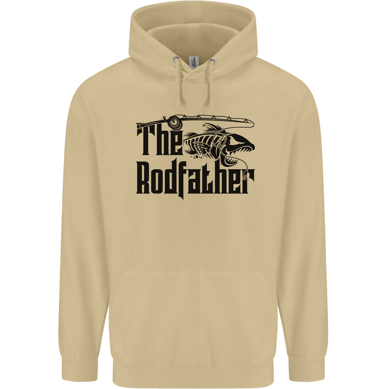 The Rodfather Funny Fishing Rod Father Mens 80% Cotton Hoodie Sand