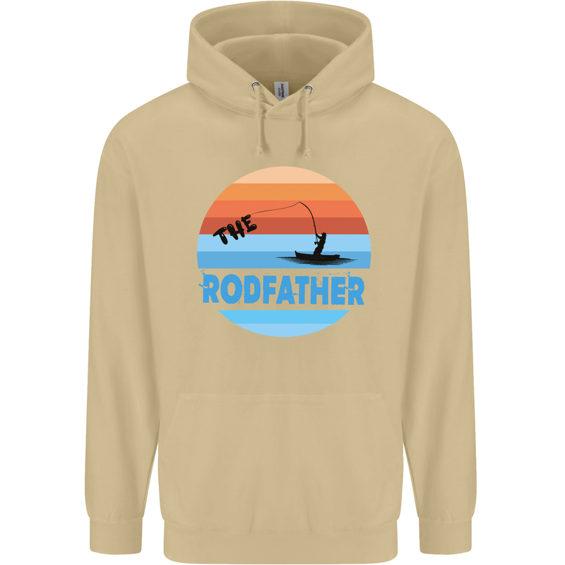 The Rodfather Funny Fishing Rod Father Mens 80% Cotton Hoodie Sand