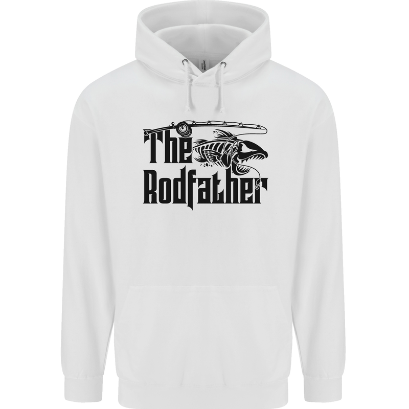 The Rodfather Funny Fishing Rod Father Mens 80% Cotton Hoodie White
