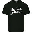 The Rodfather Funny Fishing Rod Father Mens Cotton T-Shirt Tee Top Black