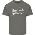 The Rodfather Funny Fishing Rod Father Mens Cotton T-Shirt Tee Top Charcoal