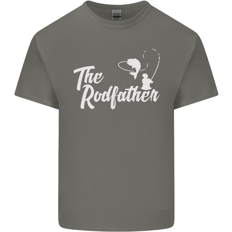 The Rodfather Funny Fishing Rod Father Mens Cotton T-Shirt Tee Top Charcoal