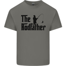 The Rodfather Funny Fishing Rod Father Mens Cotton T-Shirt Tee Top Charcoal