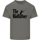The Rodfather Funny Fishing Rod Father Mens Cotton T-Shirt Tee Top Charcoal