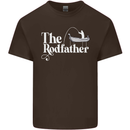 The Rodfather Funny Fishing Rod Father Mens Cotton T-Shirt Tee Top Dark Chocolate