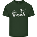 The Rodfather Funny Fishing Rod Father Mens Cotton T-Shirt Tee Top Forest Green