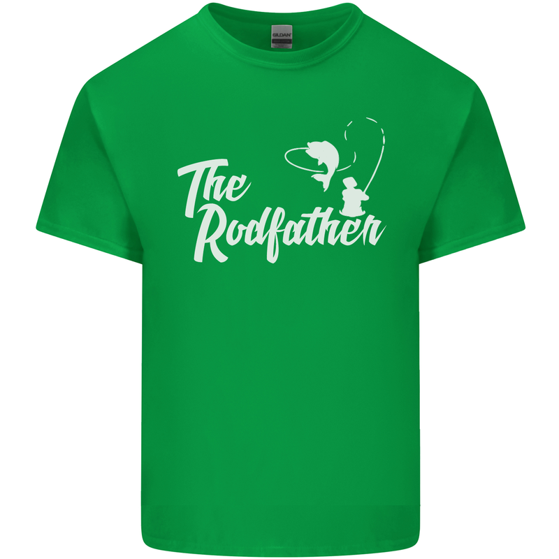 The Rodfather Funny Fishing Rod Father Mens Cotton T-Shirt Tee Top Irish Green