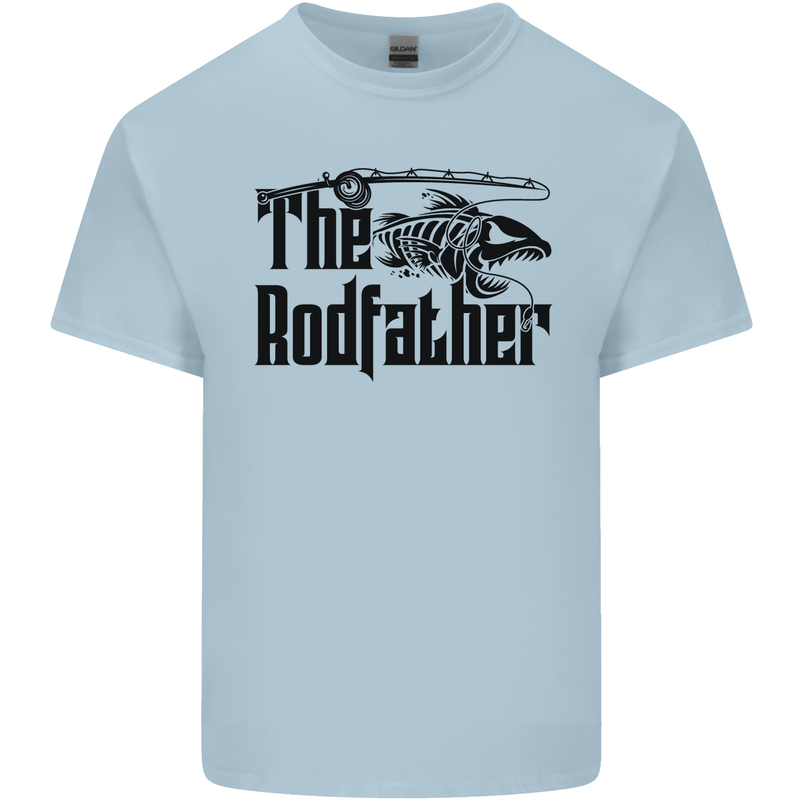 The Rodfather Funny Fishing Rod Father Mens Cotton T-Shirt Tee Top Light Blue