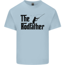 The Rodfather Funny Fishing Rod Father Mens Cotton T-Shirt Tee Top Light Blue