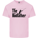 The Rodfather Funny Fishing Rod Father Mens Cotton T-Shirt Tee Top Light Pink