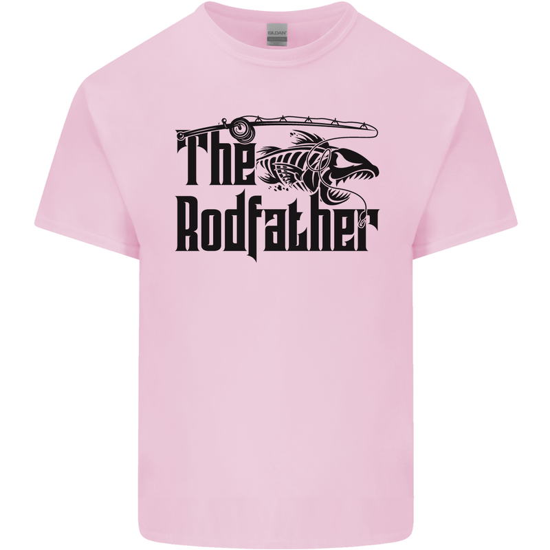 The Rodfather Funny Fishing Rod Father Mens Cotton T-Shirt Tee Top Light Pink