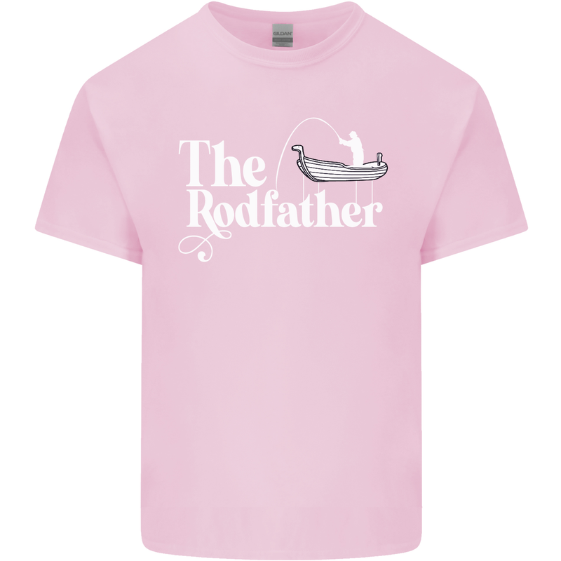 The Rodfather Funny Fishing Rod Father Mens Cotton T-Shirt Tee Top Light Pink