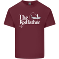 The Rodfather Funny Fishing Rod Father Mens Cotton T-Shirt Tee Top Maroon