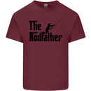 The Rodfather Funny Fishing Rod Father Mens Cotton T-Shirt Tee Top Maroon