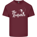 The Rodfather Funny Fishing Rod Father Mens Cotton T-Shirt Tee Top Maroon