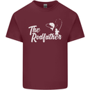 The Rodfather Funny Fishing Rod Father Mens Cotton T-Shirt Tee Top Maroon