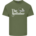 The Rodfather Funny Fishing Rod Father Mens Cotton T-Shirt Tee Top Military Green