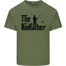 The Rodfather Funny Fishing Rod Father Mens Cotton T-Shirt Tee Top Military Green