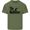 The Rodfather Funny Fishing Rod Father Mens Cotton T-Shirt Tee Top Military Green