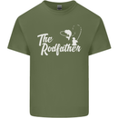 The Rodfather Funny Fishing Rod Father Mens Cotton T-Shirt Tee Top Military Green