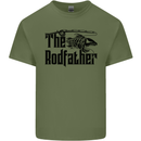 The Rodfather Funny Fishing Rod Father Mens Cotton T-Shirt Tee Top Military Green