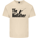 The Rodfather Funny Fishing Rod Father Mens Cotton T-Shirt Tee Top Natural