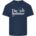 The Rodfather Funny Fishing Rod Father Mens Cotton T-Shirt Tee Top Navy Blue