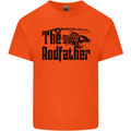 The Rodfather Funny Fishing Rod Father Mens Cotton T-Shirt Tee Top Orange