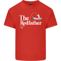 The Rodfather Funny Fishing Rod Father Mens Cotton T-Shirt Tee Top Red