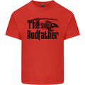 The Rodfather Funny Fishing Rod Father Mens Cotton T-Shirt Tee Top Red