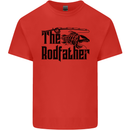 The Rodfather Funny Fishing Rod Father Mens Cotton T-Shirt Tee Top Red