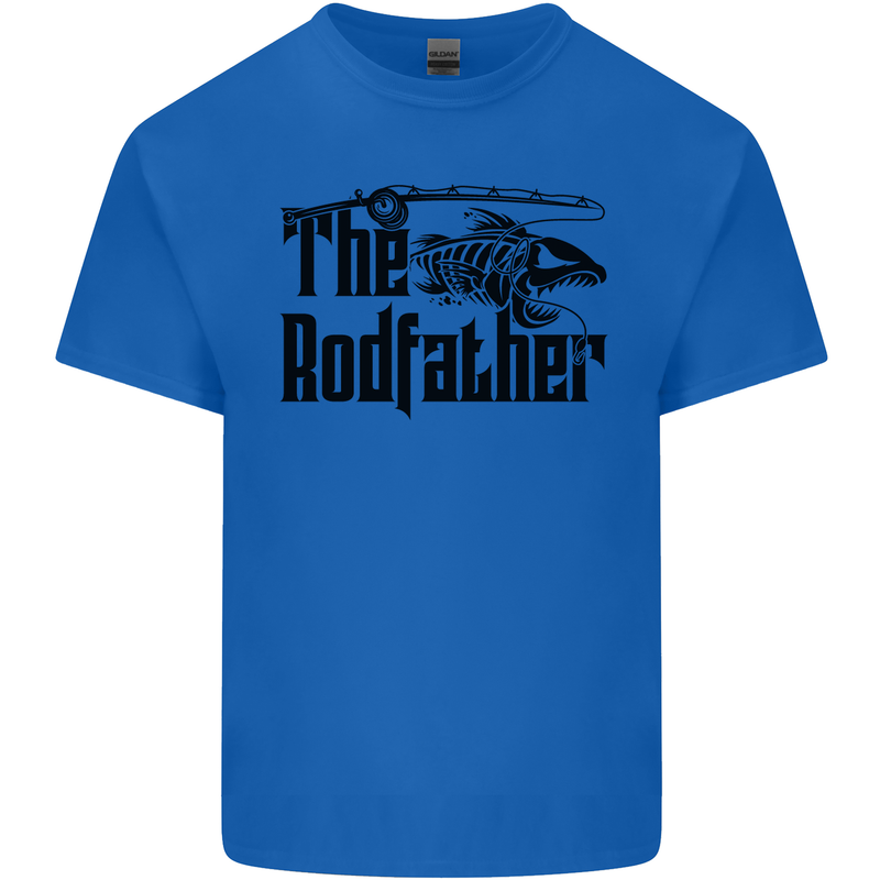 The Rodfather Funny Fishing Rod Father Mens Cotton T-Shirt Tee Top Royal Blue